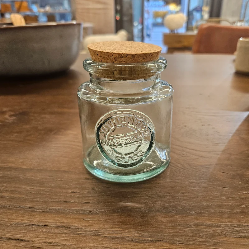 Glasvase mit Korkdeckel (S)