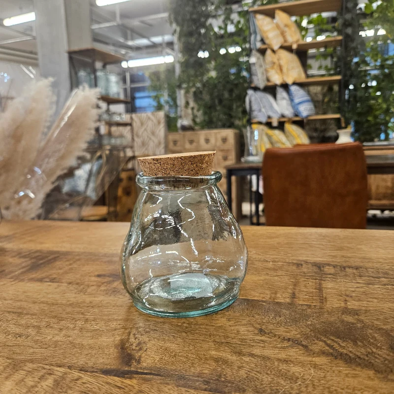 Glasvase Hurricane mit Korkdeckel (S)