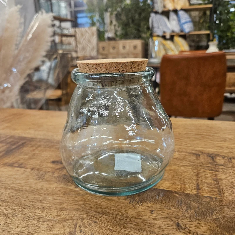 Glasvase Hurricane mit Korkdeckel (M)
